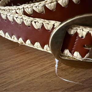 Mango Brown and Cream Braided Belt